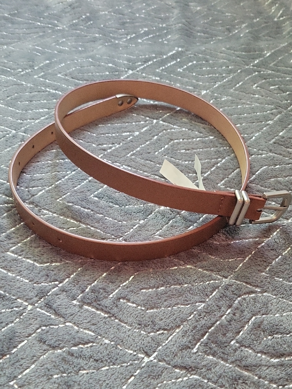 Target Women's Slim Tan Belt with Silver Buckle